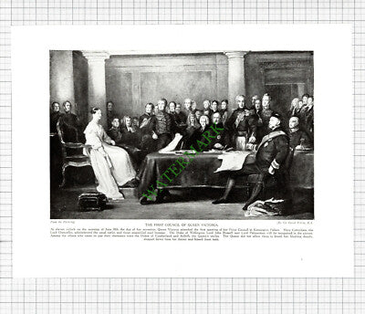 The First Council Of Queen Victoria - c.1920s Cutting / Print