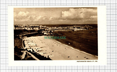 C5584) Porthminster Beach St Ives Cornwall - Small 1930s Cutting