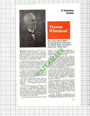 Thomas Whitehead Cross House Dent Yorkshire Author - 1980 Small Article