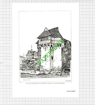 Stokesay Castle Shropshire James Macgregor  - 1926 Cutting / Print