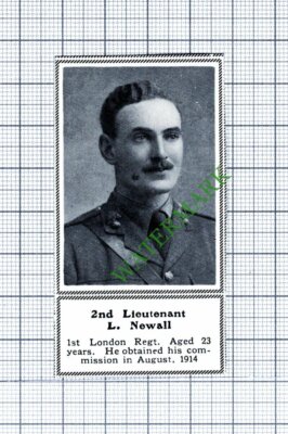 2nd Lt L Newall 1st London Regiment WW1 - 1915 Small Cutting