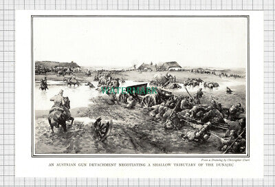 C3666) Austrian Gun Detachment At The Dunajec World War One - c.1920s Clip