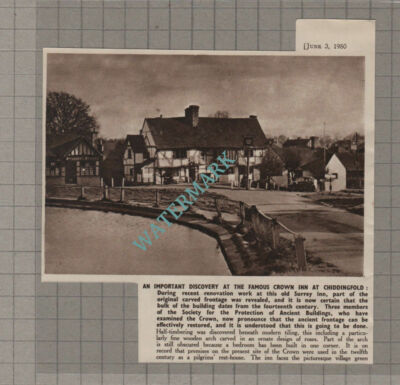 C3341) Crown Inn At Chiddingfold Surrey Discovery -1950 Clip
