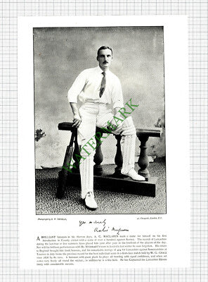 J Burrough / A C Maclaren Cricket Cricketer - c.1895 Book Print