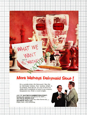 Watneys Dairymaid Stout ADVERT - 1960 Cutting