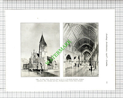 Sir John Willox Memorial Church Orrell / Rio De Janeiro Larkins  1910 Book Print