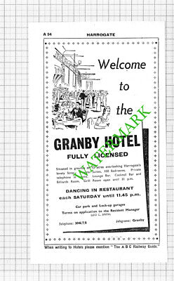 Granby Hotel Harrogate Leo Smith / Cairn Hotel Harrogate Advert - 1964 Cutting
