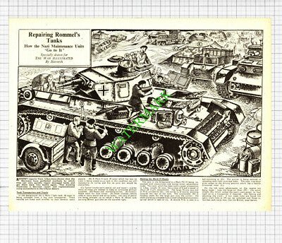 Sunderland Flying Boat Libya Italians / German Tank Repairs WW2 - 1942 Cutting
