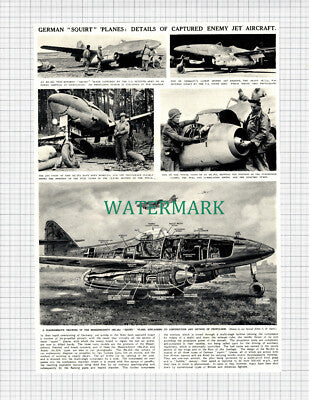 X974) German Squirt Planes Messerschmitt Jet Aircraft WW2 -1945 Clip