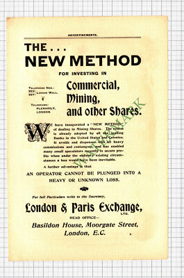 C5831) London & Paris Exchange London Mining Shares Advert - 1902 Cutting