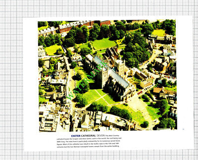 Exeter Cathedral  Devon Aerial View - c.1990s Cutting
