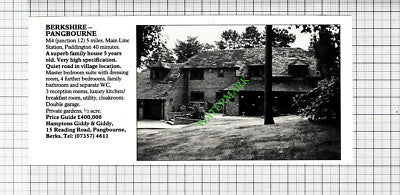 Pangbourne Berkshire  House Sale Advert - 1988 Cutting