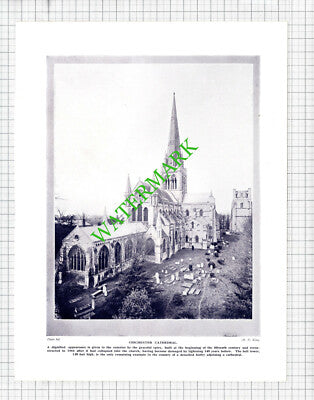 Chichester Cathedral - 1920s Cutting / Print