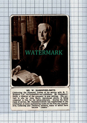 C4296) W Hanneford-Smith B T Batsford Booksellers 1953 Clip