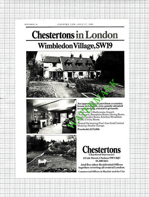 Wimbledon Village London SW19 House Sale Advert - 1980 Cutting