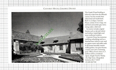 Cantorist House Childrey Oxford Sale Advert - 1995 Cutting
