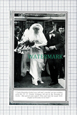 C5904) Doris Routledge Mr W P Tindal Atkinson Wedding - 1913 Cutting