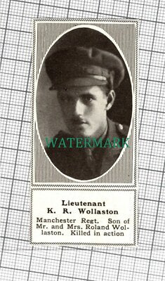 C3283) Lieut K R Wollaston Manchester Regiment Roland - 1918 Clip SMALL!!