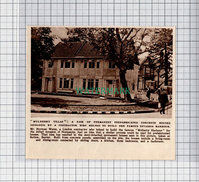 C5143) Mulberry Villas Prefabricated Houses Harbour Normandy - 1945 Clip