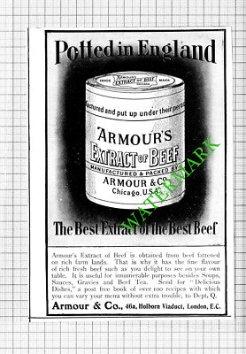 Armour and Co Beef Extract ADVERT - 1903 Cutting