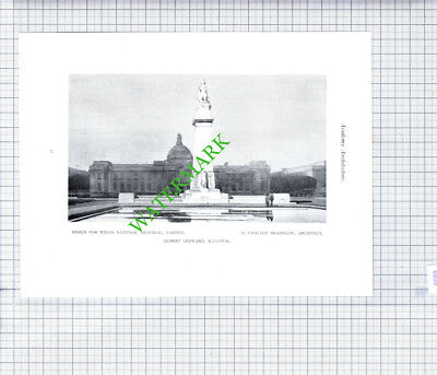 Cardiff Memorial Bradshaw Ledward  / Bank of England London - c.1925 Book Print