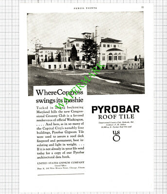 United States Gypsum Congressional Club Bethesda / Ohio Power Philo Carney -1926