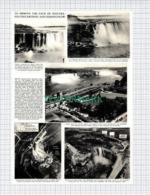 X836) Niagara Falls Erosion And Repair - 1955 Clip