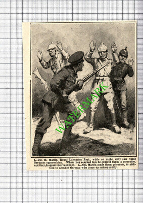 L-Cpl H Martin Royal Lancaster Regt WW1 World War One  - 1915 Small Cutting