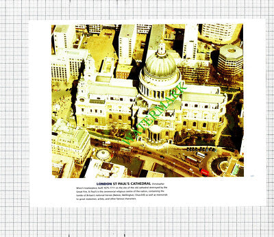 Thames Barrier London / St Paul's Cathedral Aerial View  c.1990s Cutting / Print