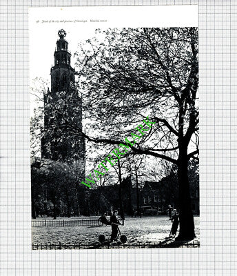 Middelburg Abbey Zeeland Holland / Martini Tower Groningen -1960s Cutting/ Print
