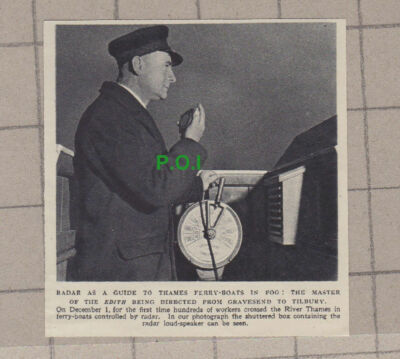 C836) Master of The EDITH Thames Ferry Boat Radar Guided - 1948 Cutting