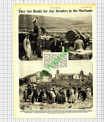 Shetland Islands War Preparations WW2  - 1940 Cutting