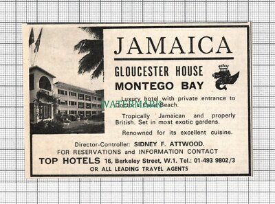 C2661) Gloucester House Montego Bay Jamaica Advert Sidney Attwood - 1968 Clip