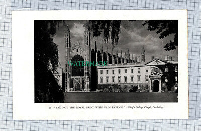 C4509) Oxford Buildings / King's College Chapel Cambridge - c.1939 Print