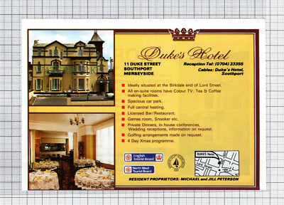 C7656) Norland Hotel Southport Sutcliffe / Duke's Hotel  Peterson  -1986 Advert