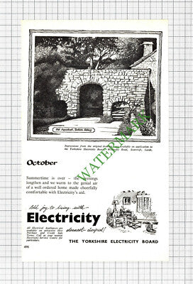 Old Aqueduct Bolton Abbey Yorkshire Electricity Board Advert  - 1962 Cutting