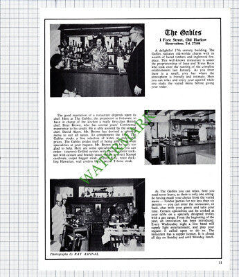 The Gables Old Harlow Essex Advert Jaap & Truus Boon Akers  - 1974 Cutting