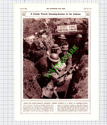 Front Line Trench Dressing Station World War One WW1 - 1917 Cutting / Print