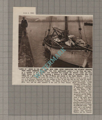 C3348) Karin III New York Poole Harbour Gerald Payne Almack Donhighe - 1950