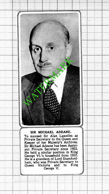 Sir Michael Adeane Queen's Private Secretary   -  1953 Small Cutting