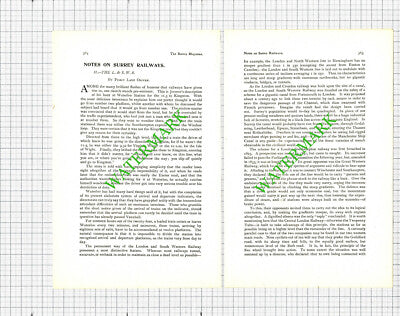 L&SWR London & South Western Railway Surrey - 1901 Article