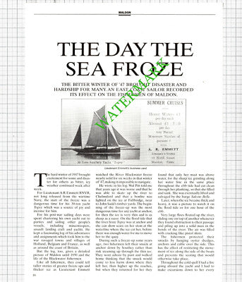 Lt A R Emmett RNVR Maldon Essex Yacht TOPSY  - 1990 Article