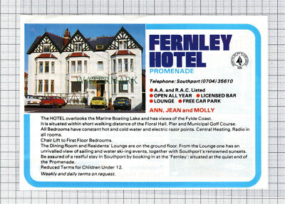 C7655) Fernley Hotel Southport /  Ambassador Harry Margaret Bennett -1986 Advert