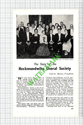 Heckmondwike Choral Society Eric Holland G Blackburn  - 1964 Article