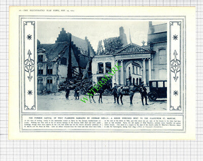 Ypres Claustrum St Martini / Jam Saheb Nawanagar WW1 Great War - 1914 Cutting