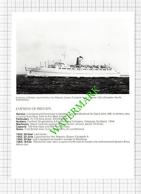Canadian Pacific EMPRESS OF BRITAIN / BEAVERBRAE Ship - 1980s Cutting