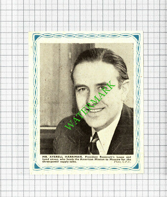 Mr Averell Harriman  President Roosevelt Envoy - 1941 Small Cutting