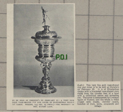 C998) Mrs Rupert Laye Vase Sold At Christie's - 1948 Cutting