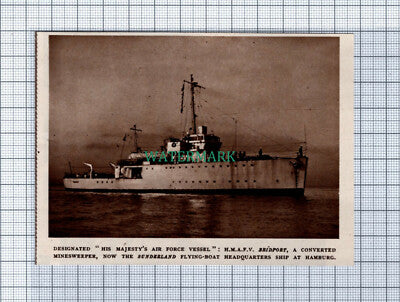 C5021) HMAFV BRIDPORT Ship Sunderland Flying Boat HQ - 1948 Clip