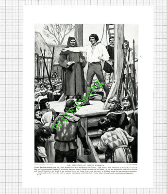 Perkin Warbeck Execution - 1920's Cutting / Print